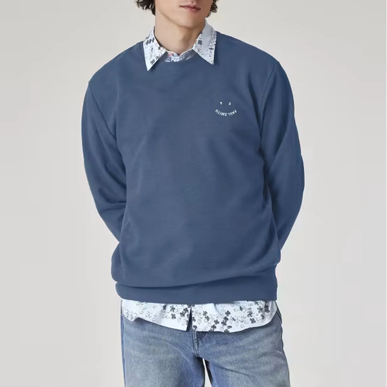 Paul Smith Sweat-shirt à point couvert Heureux Bleu Pétrole