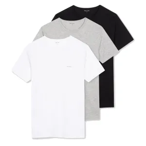 Paul Smith Organic Cotton Logo Lounge T-Shirts Three Pack White / Black / Grey Clothing Paul Smith