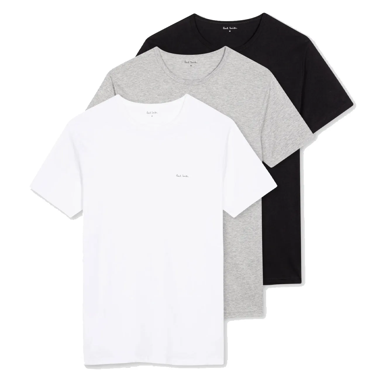 Paul Smith T-shirts de détente en coton biologique avec logo - Pack de trois - Blanc / Noir / Gris - Vêtements Paul Smith