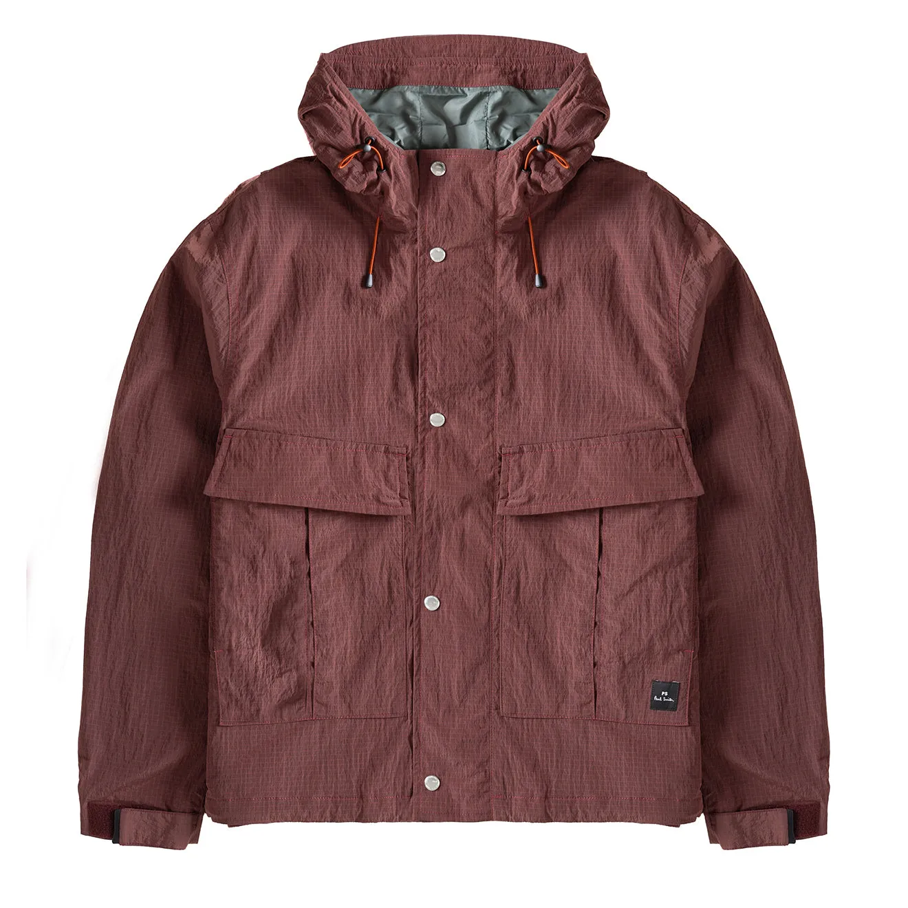 Veste imperméable Paul Smith en nylon recyclé ripstop Bubblegum / Framboise