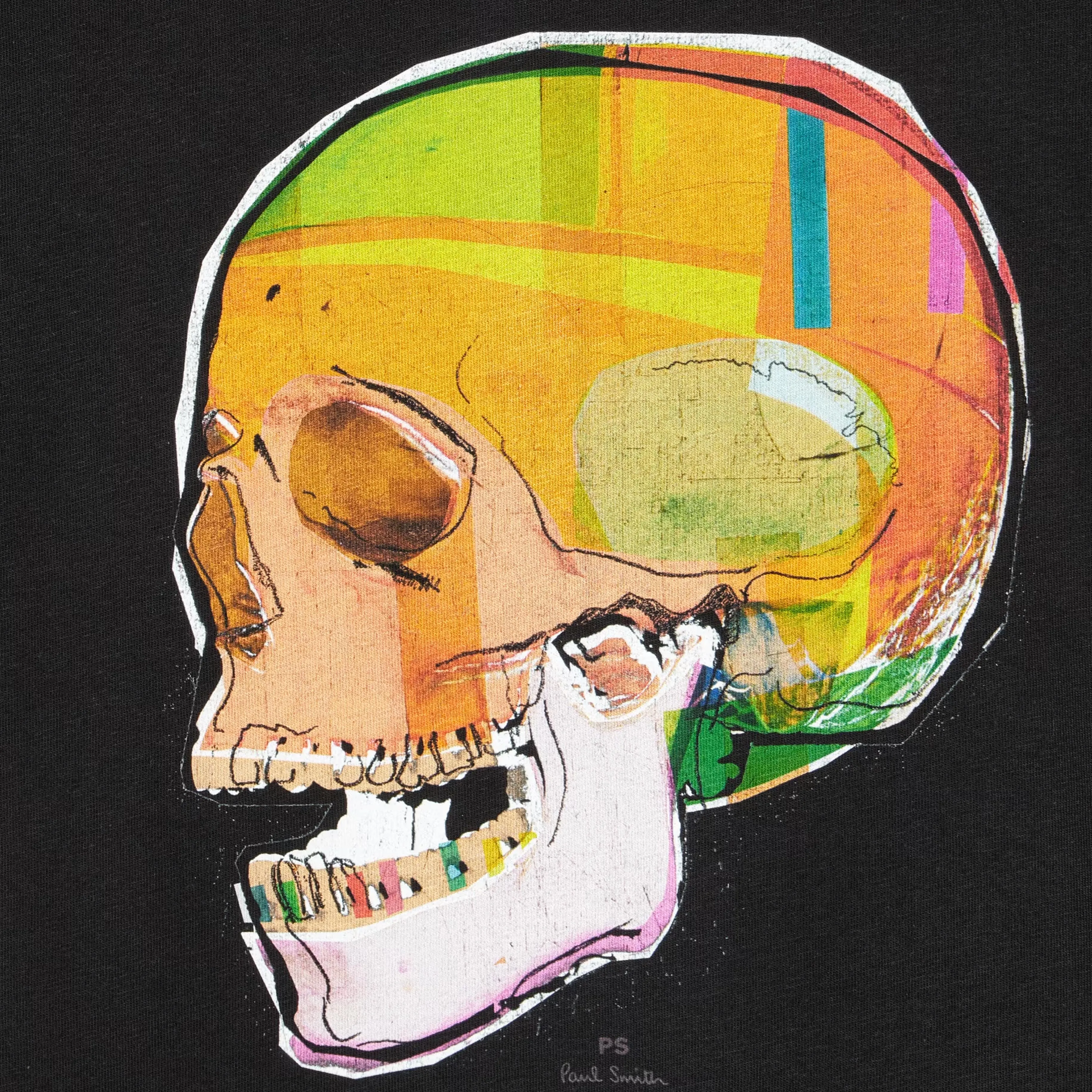 T-shirt noir à motif de crâne dessiné Paul Smith