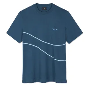 Paul Smith S/S Tshirt PS Happy Wave Inky Blue Clothing Paul Smith