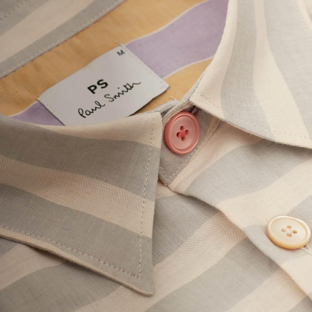 Chemise en coton-lin rayée Paul Smith Bleu clair