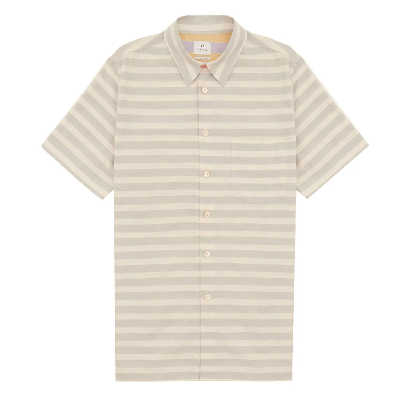 Chemise en coton-lin rayée Paul Smith Bleu clair