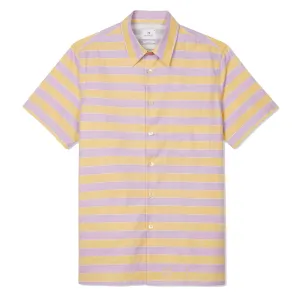 Paul Smith Stripe Cotton-Linen Shirt Purple and Yellow Clothing Paul Smith