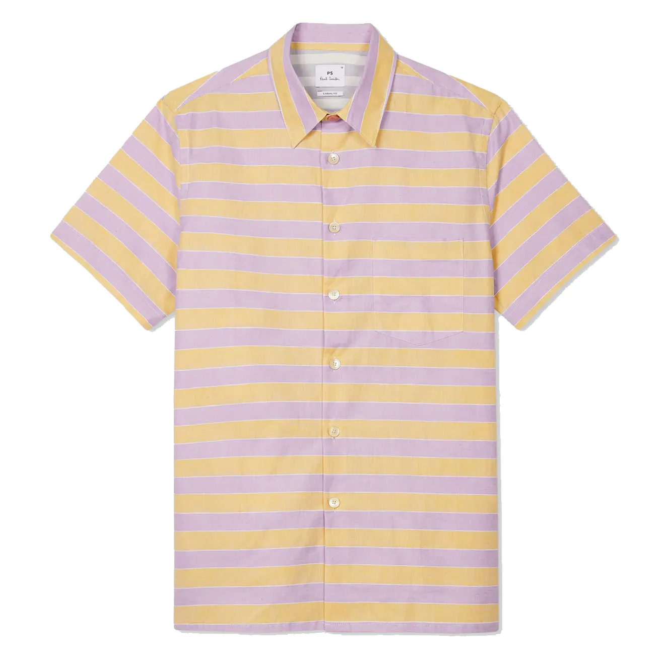 Chemise en Coton-Lin à Rayures Paul Smith Violette et Jaune