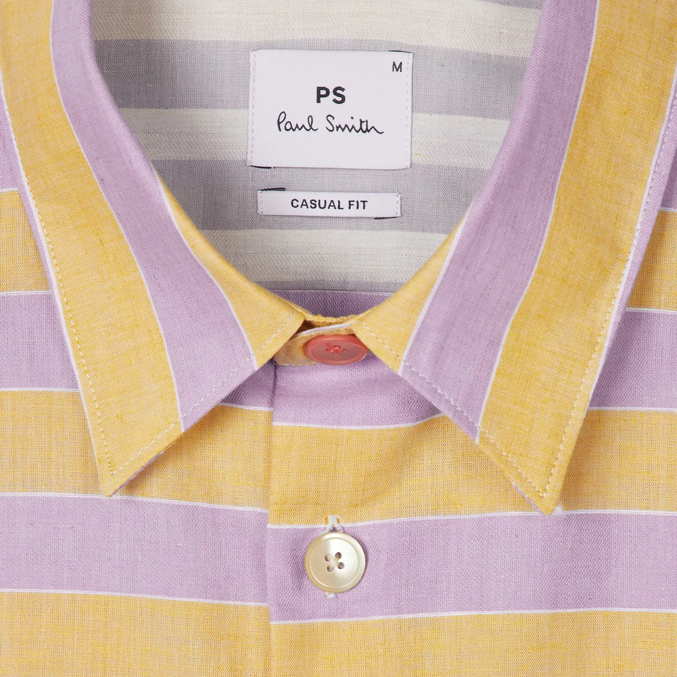 Chemise en Coton-Lin à Rayures Paul Smith Violette et Jaune