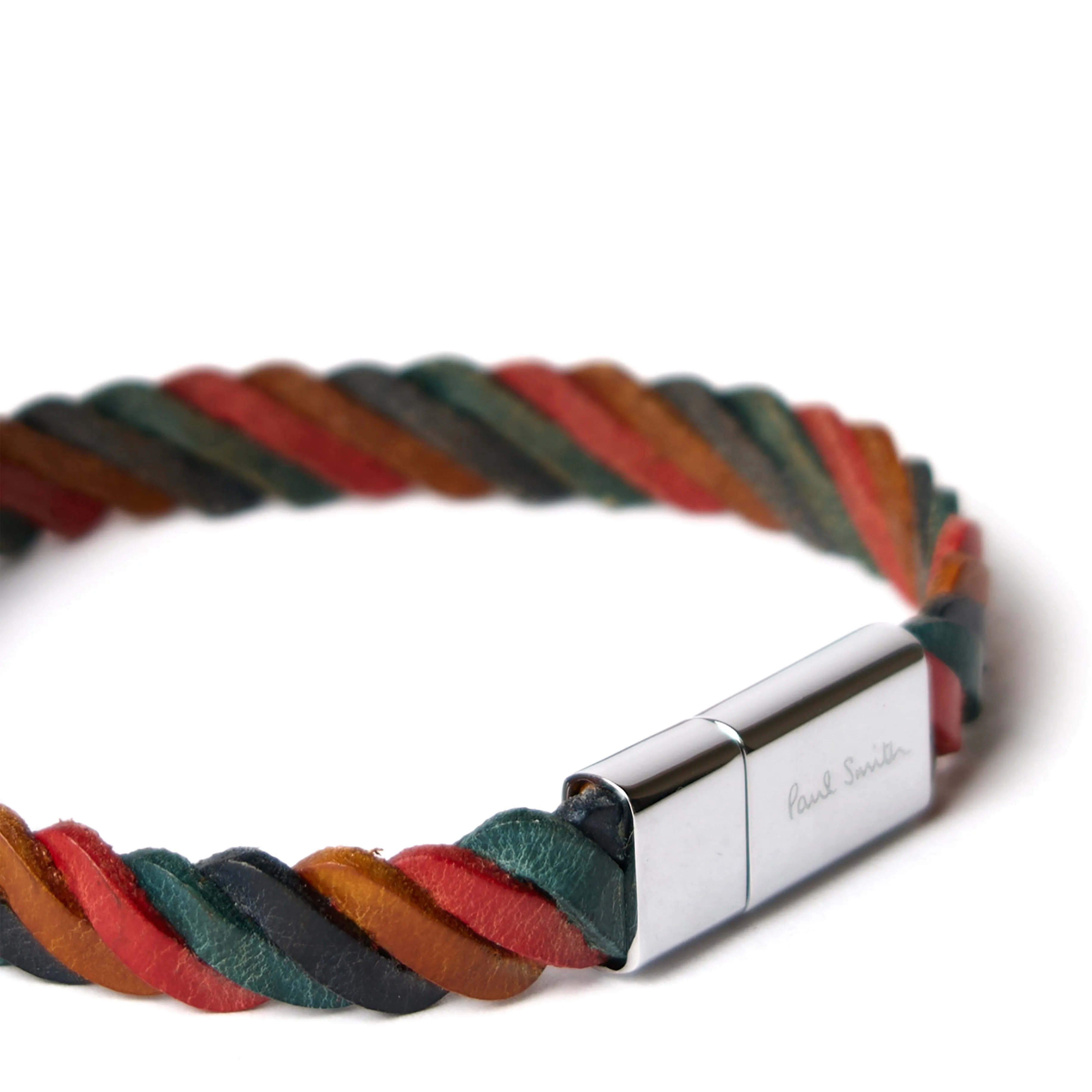 Paul Smith Bracelet en Cuir Tressé Rayé Artistique Vêtements Paul Smith