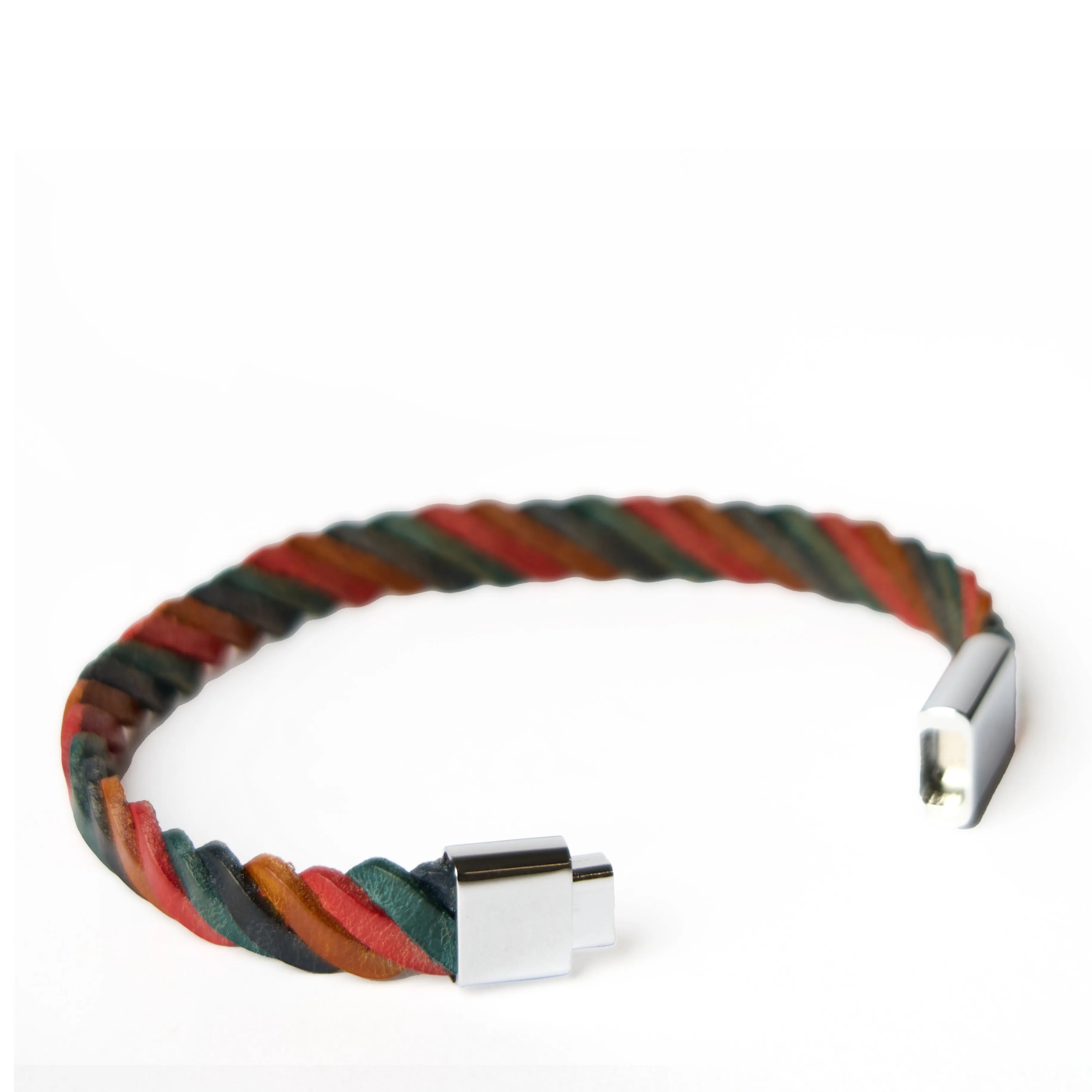 Paul Smith Bracelet en Cuir Tressé Rayé Artistique Vêtements Paul Smith