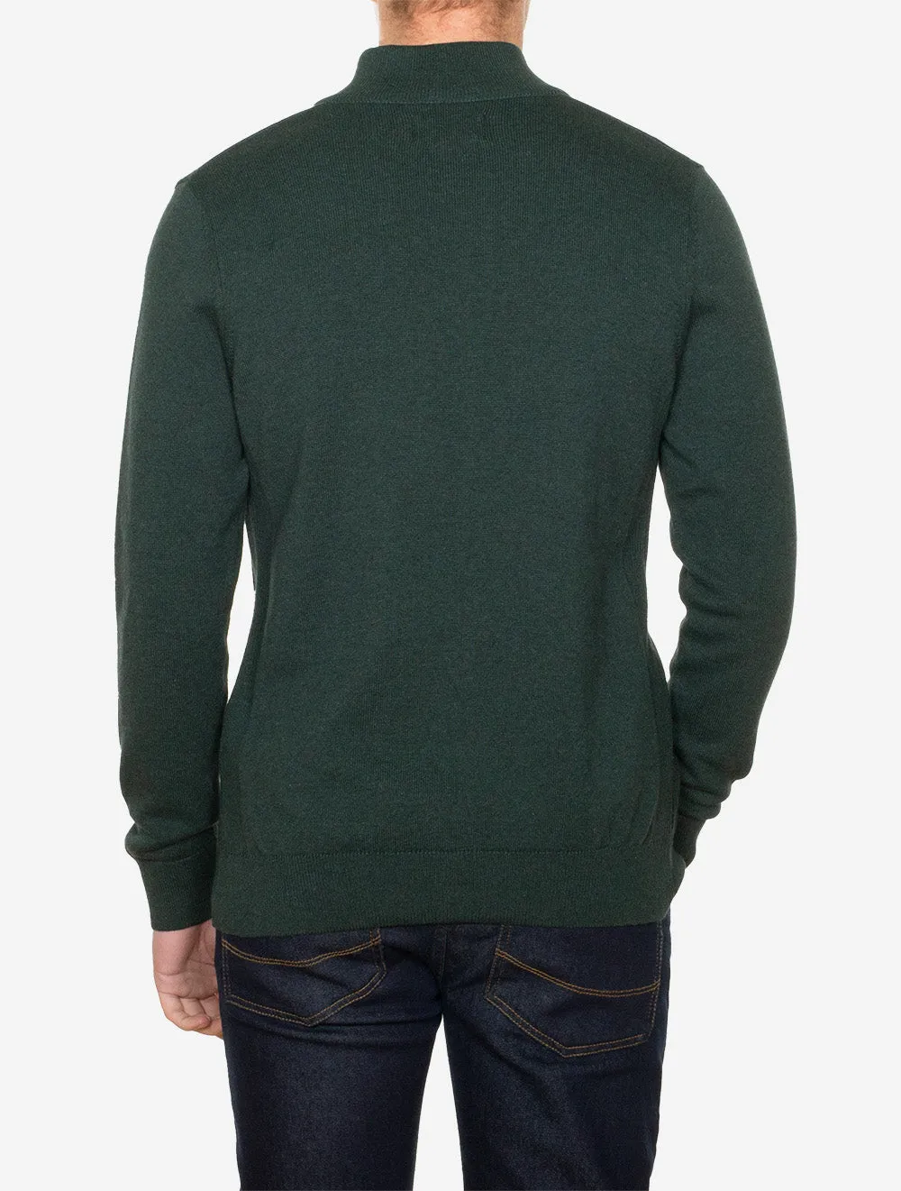Demi-zippé en coton Pima Algues