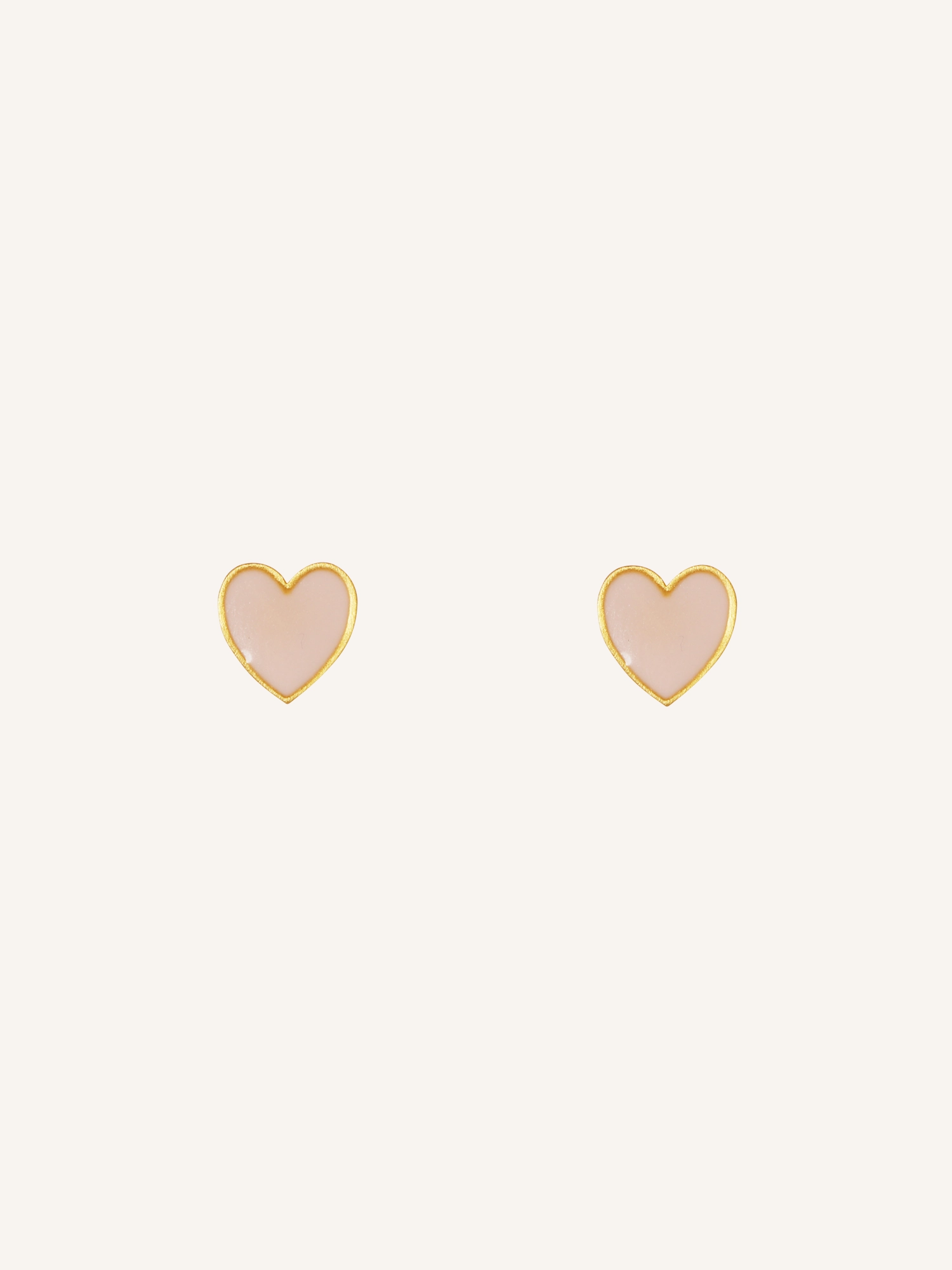 Pink Enamel Heart Stud Earrings