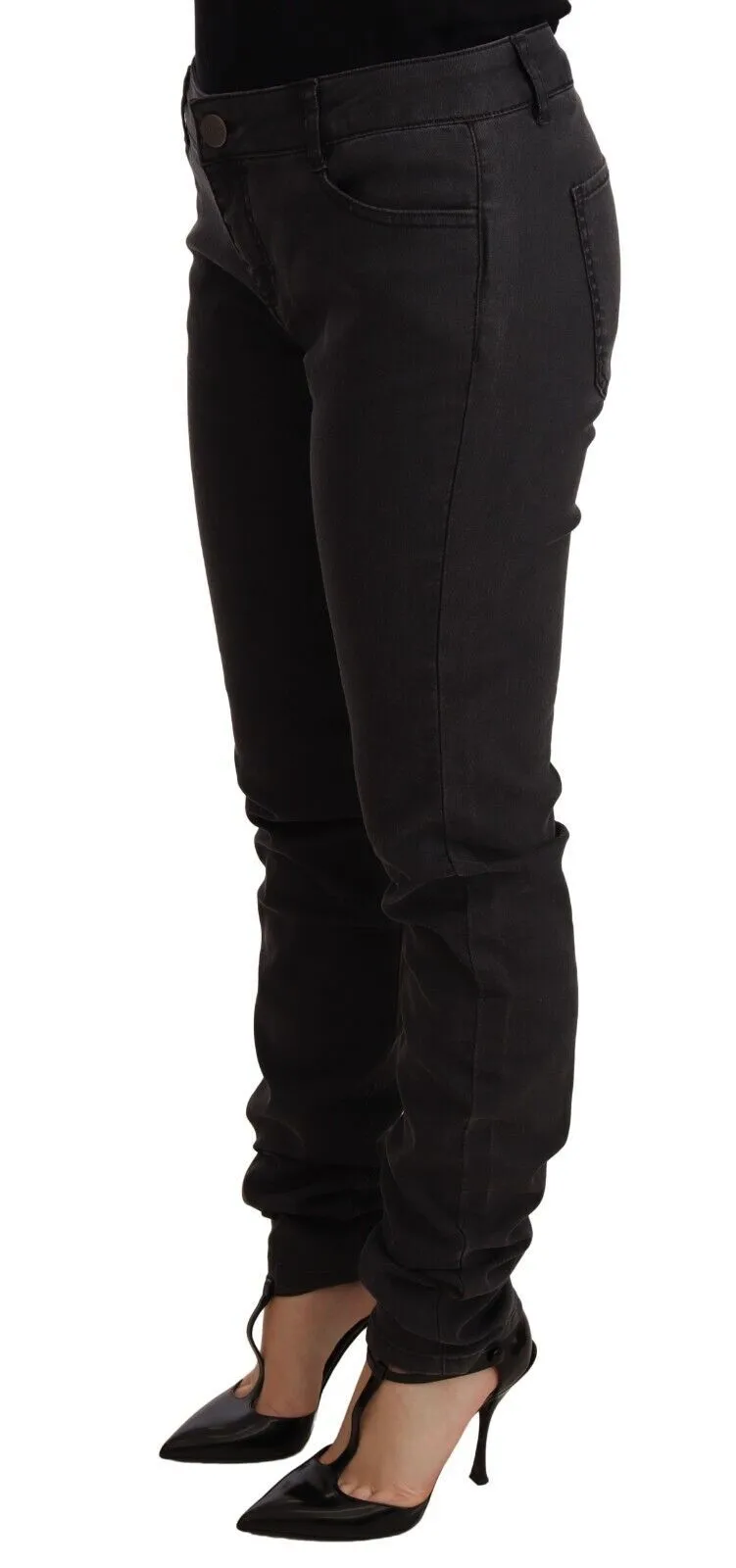 PINKO Jean skinny en coton extensible à mi-hauteur pour femme - Bleu