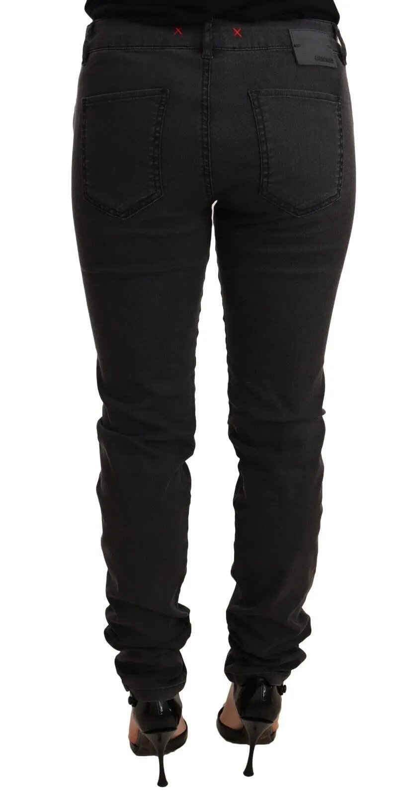 PINKO Jean skinny en coton extensible à mi-hauteur pour femme - Bleu