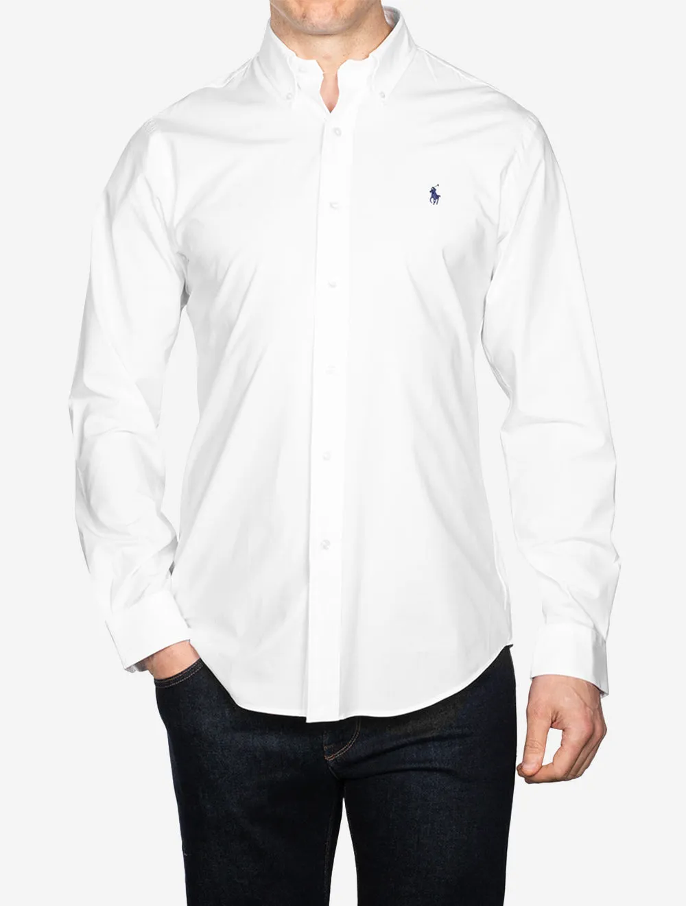 Chemise à boutonnage simple blanche