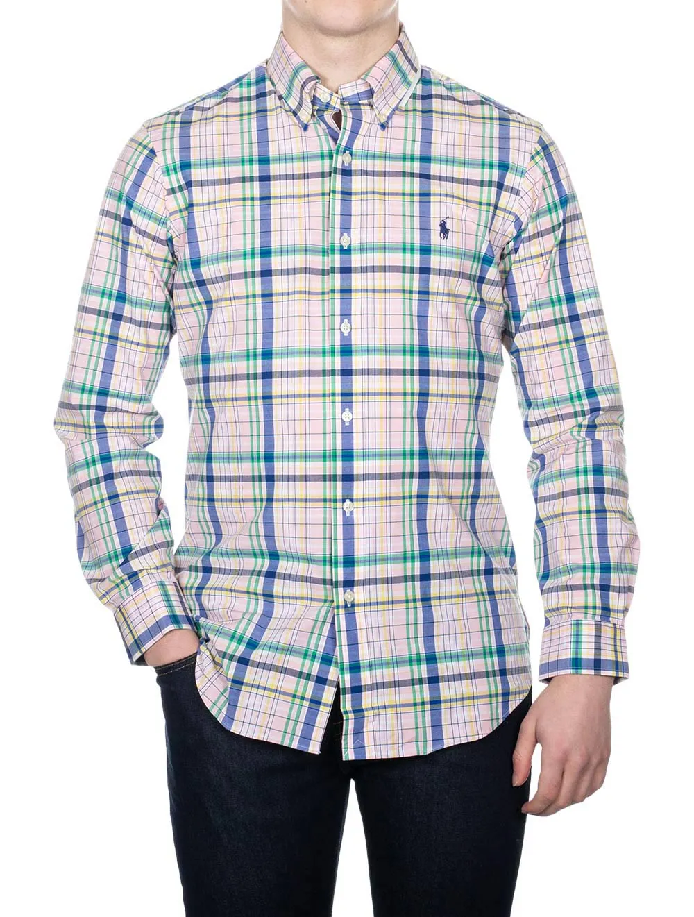 Chemise de sport à manches longues en popeline multicolore