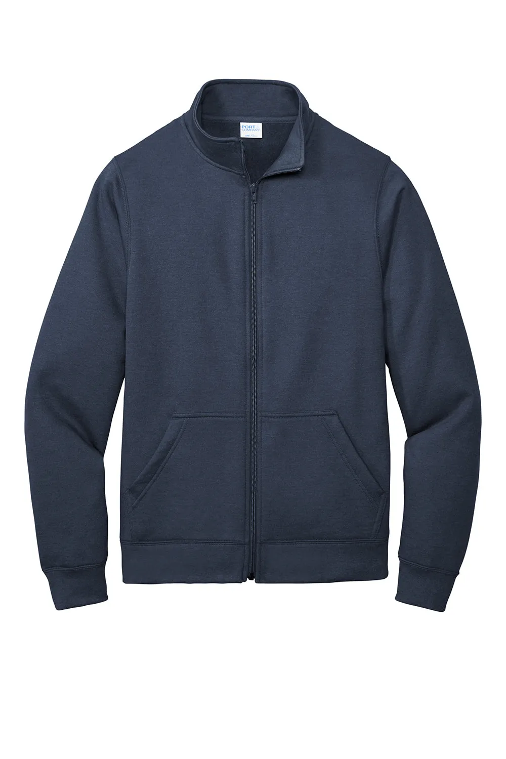 Port & Company Sweat à capuche homme en polaire avec fermeture éclair et poches - Bleu marine