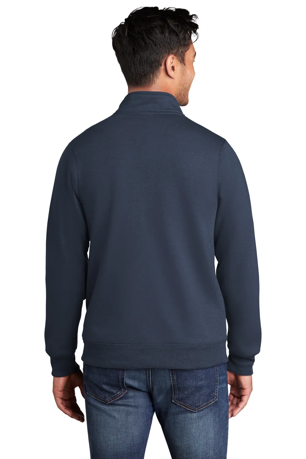 Port & Company Sweat à capuche homme en polaire avec fermeture éclair et poches - Bleu marine
