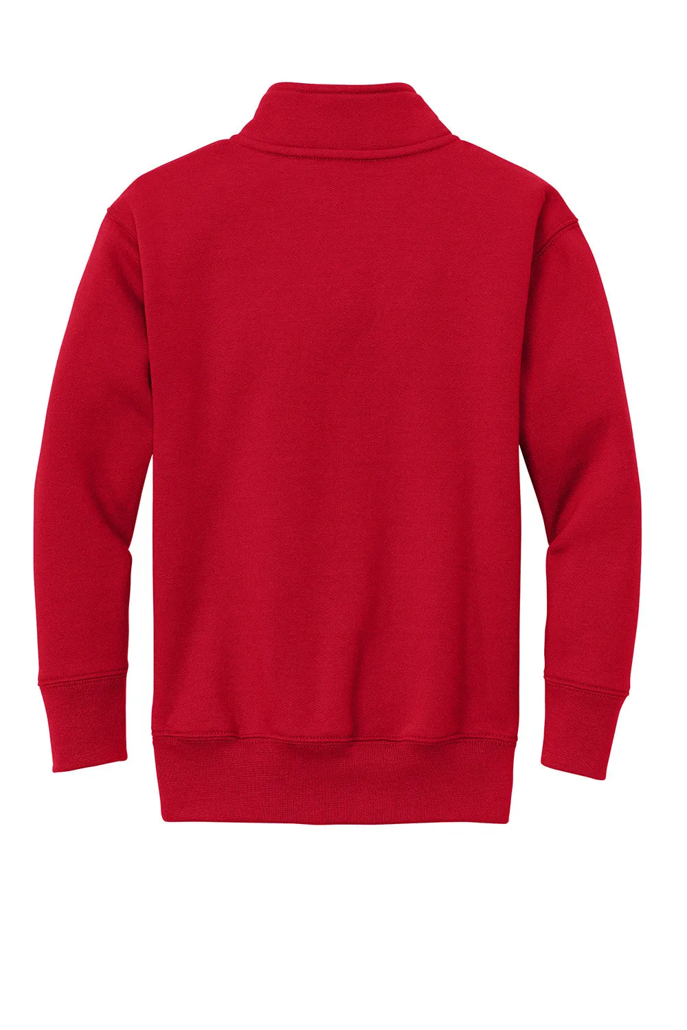 Port & Company Sweat à capuche 1/4 zip en polaire pour jeunes - Rouge
