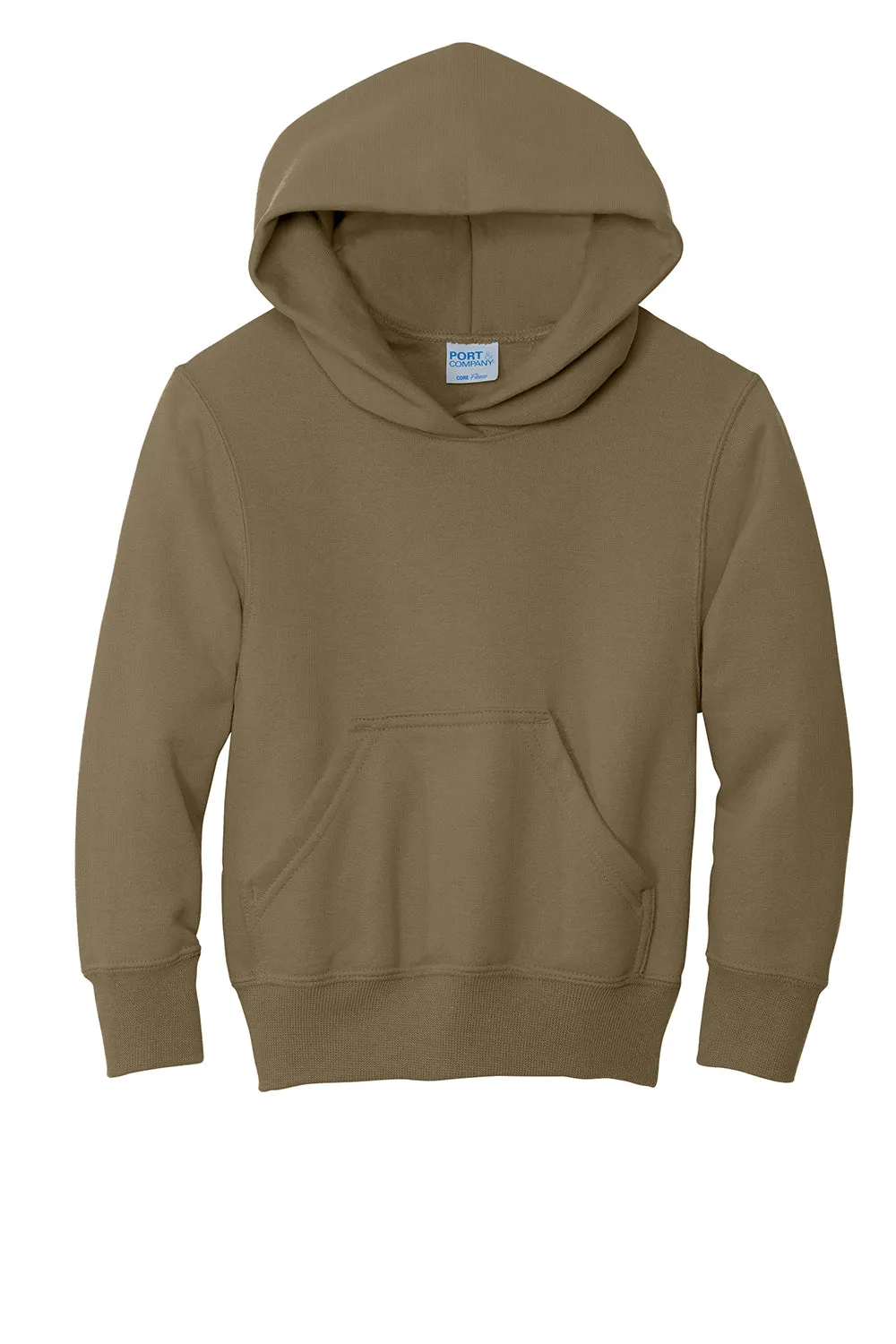 Port & Company Sweat à capuche polaire résistant aux pilules pour jeunes avec poche kangourou - Marron coyote