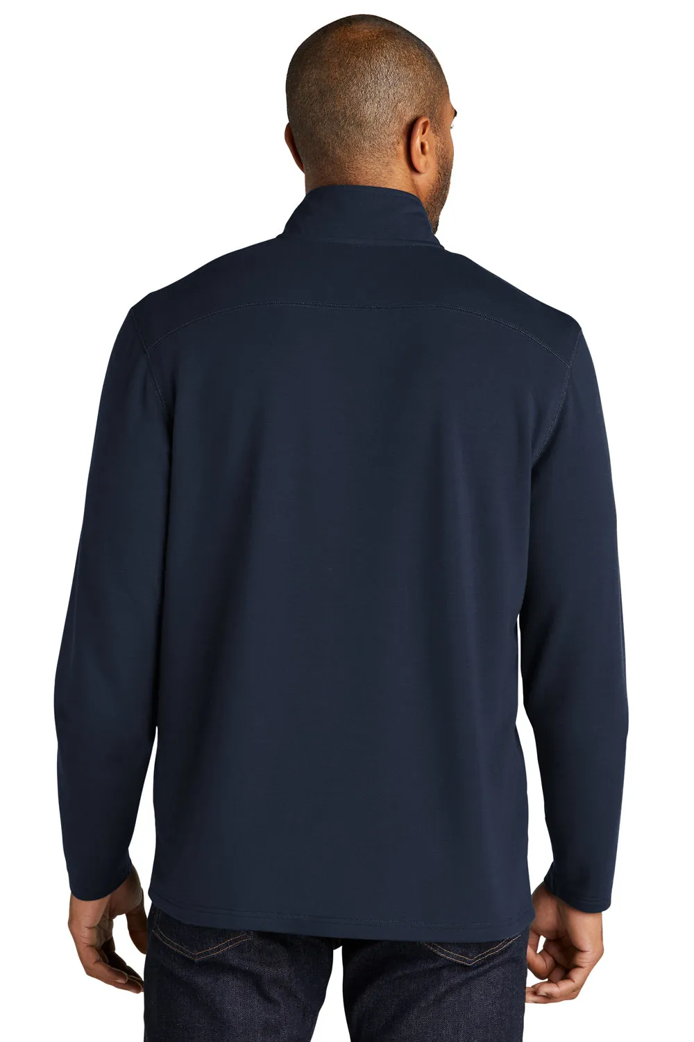 Pull à capuche 1/4 zip résistant aux accrocs pour hommes en microterry Port Authority - Bleu marine rivière