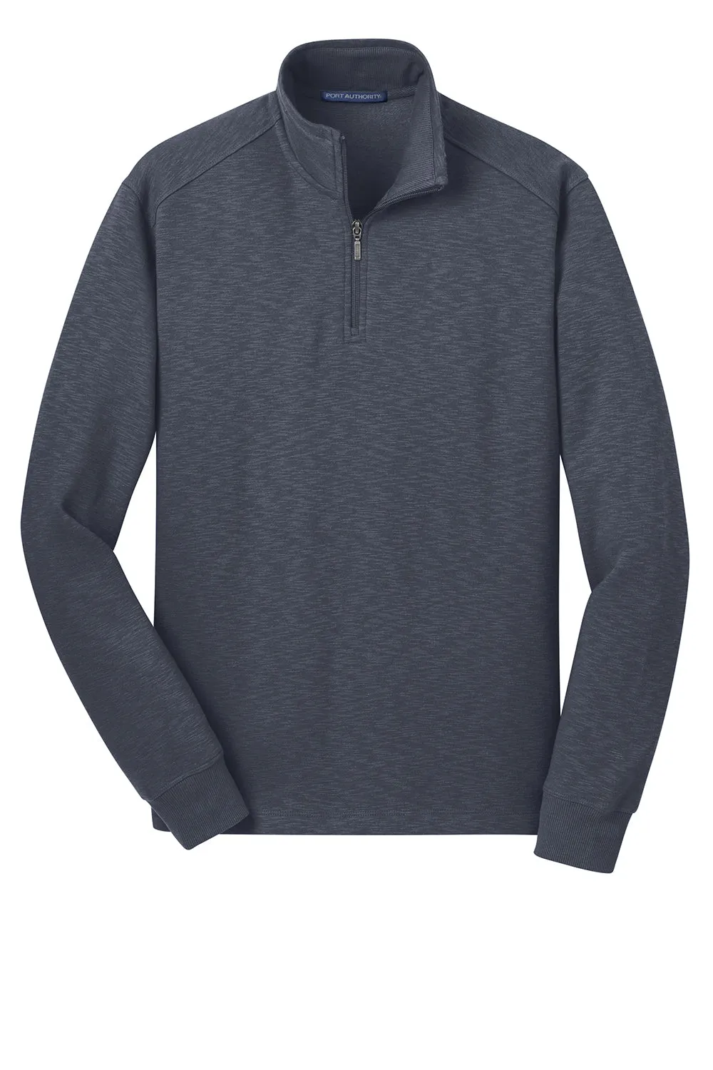 Pull à capuche 1/4 zip en fleece brossé pour hommes Port Authority - Gris ardoise
