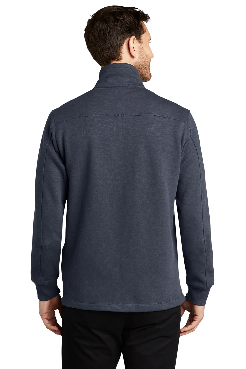 Pull à capuche 1/4 zip en fleece brossé pour hommes Port Authority - Gris ardoise