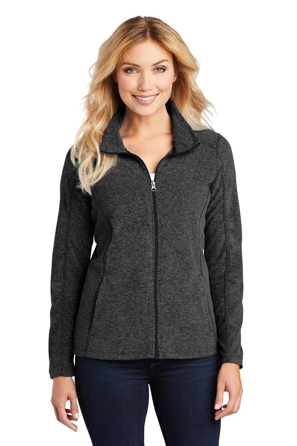 Sweat à capuche résistant aux pilules pour femmes Port Authority - Heather Charcoal Noir