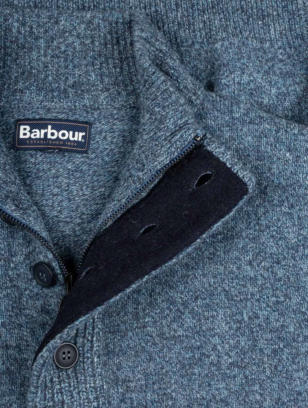 Pull-over à demi-fermeture éclair Patch Bleu Encre