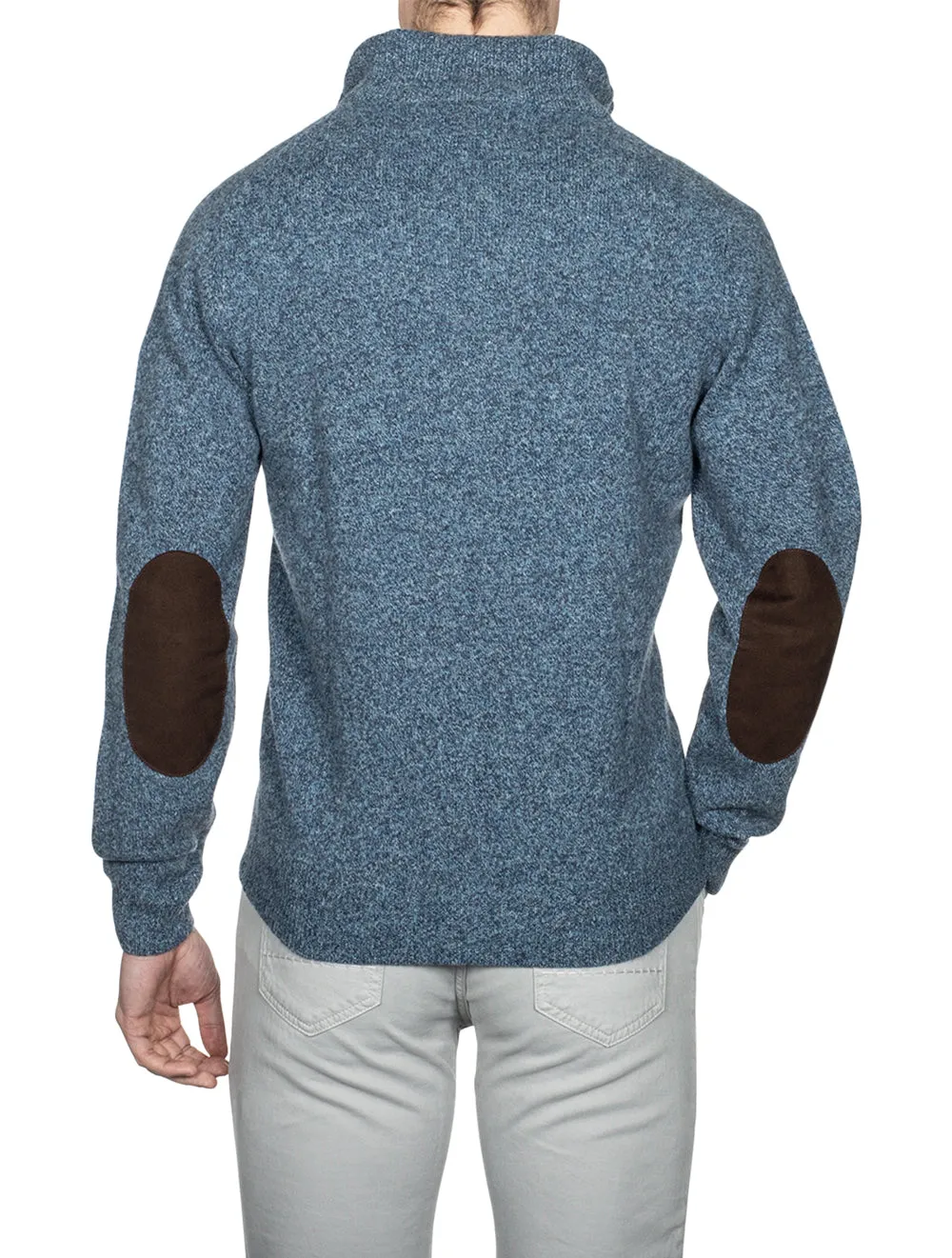 Pull-over à demi-fermeture éclair Patch Bleu Encre