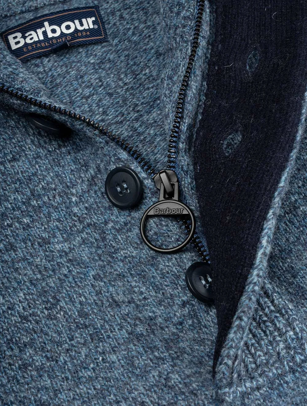 Pull-over à demi-fermeture éclair Patch Bleu Encre