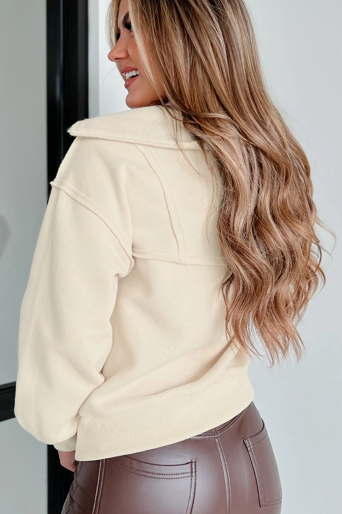 Pull en polaire Rory à demi-zippé (Crème)