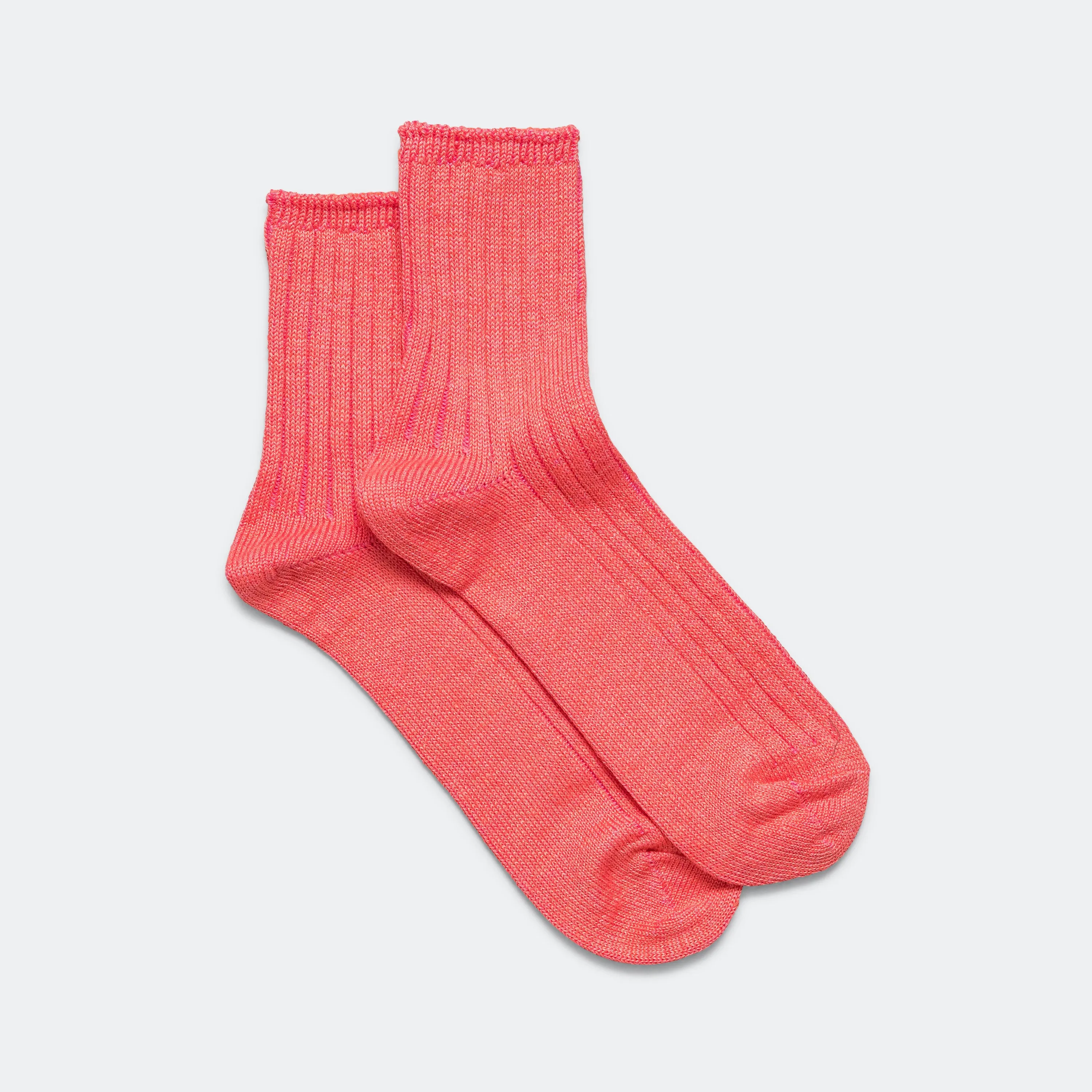 Chaussettes cheville côtelées RoToTo Accessories - Rose