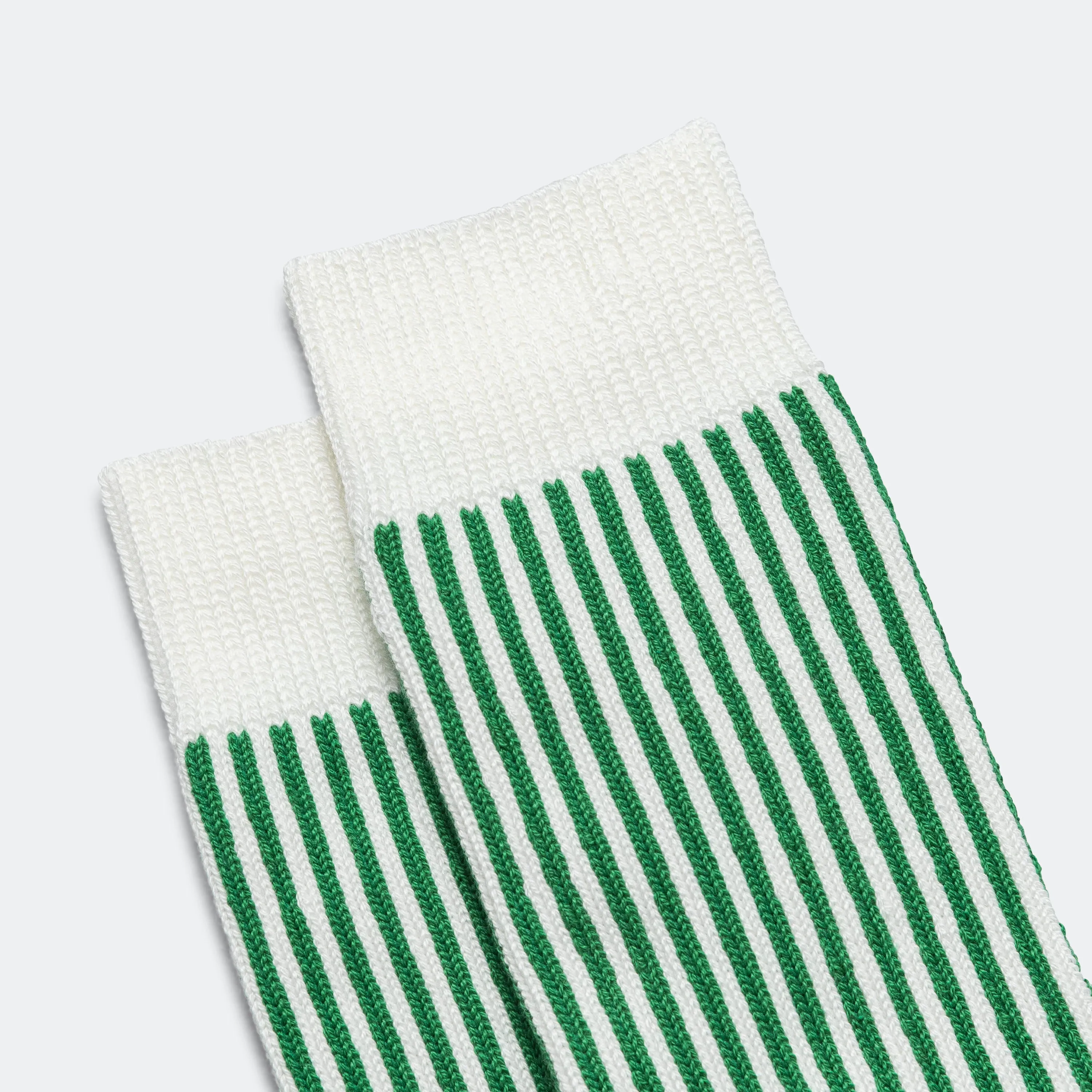 Chaussettes crew à rayures RoToTo Accessories - Blanc/Vert