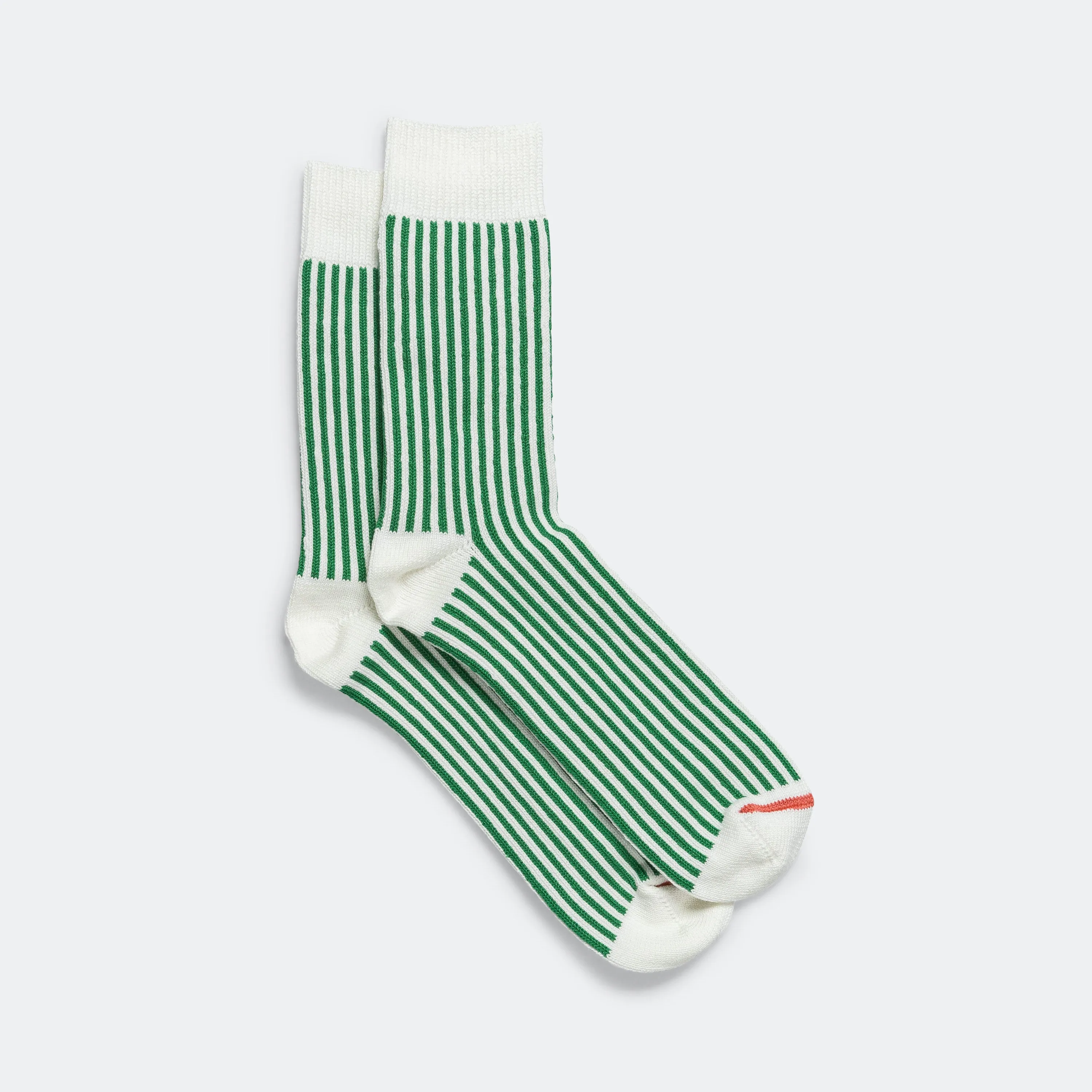 Chaussettes crew à rayures RoToTo Accessories - Blanc/Vert