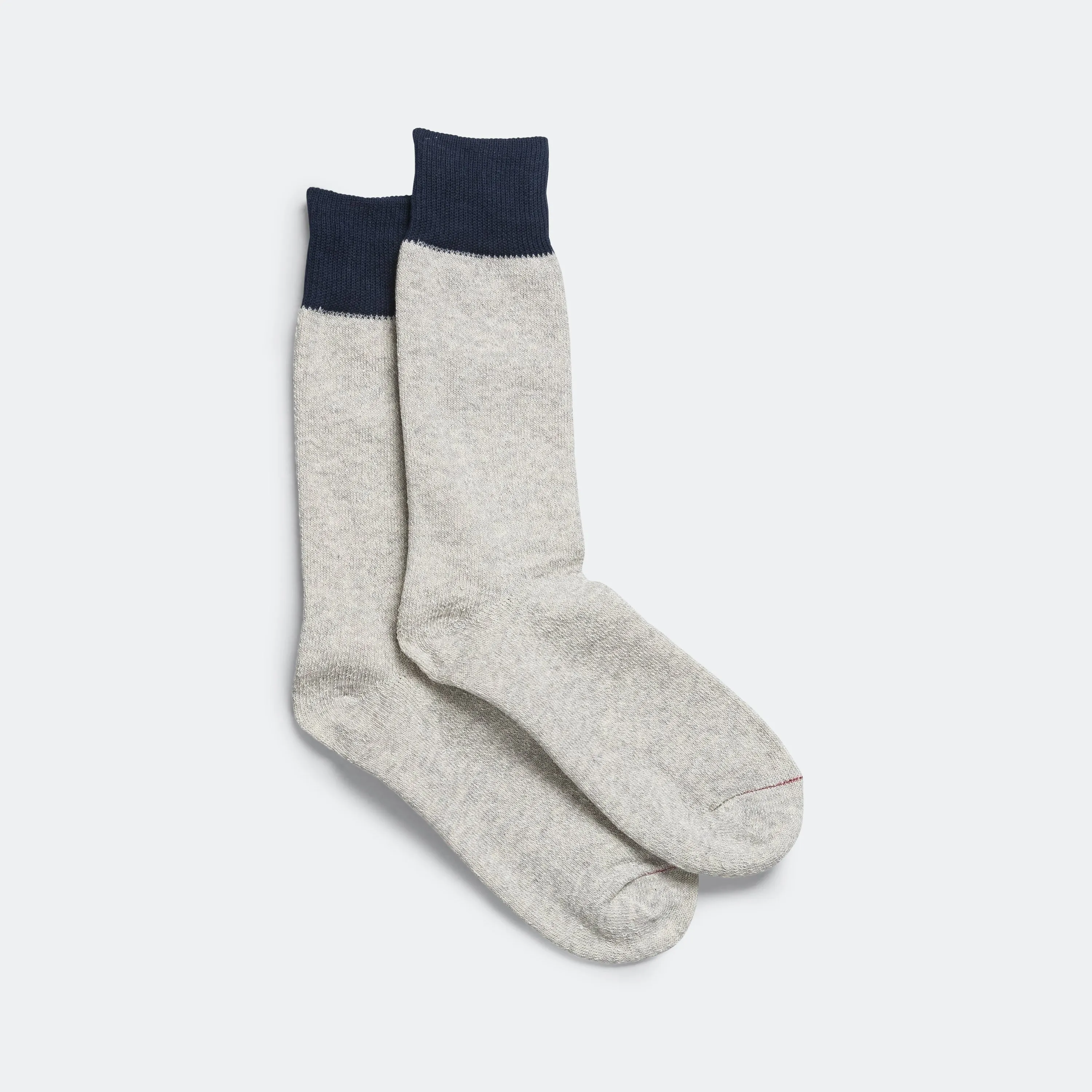 Chaussettes Crew Bicolores RoToTo Accessories - Gris Clair/Marine