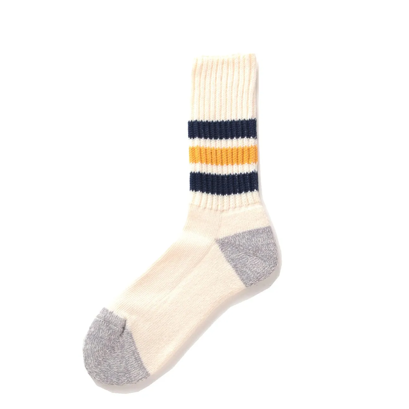 Chaussettes Oldschool à Côtes Épaisses RoToTo Marine / Jaune Accessoires RoToTo