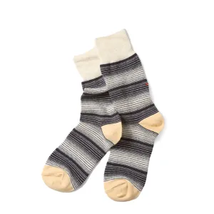 Rototo Multi Stripe Sock Charcoal RoToTo Accessories