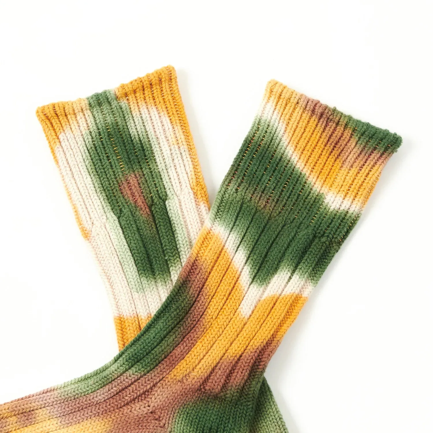Chaussette Tie-Dye Rototo Vert / Or / Marron Accessoires RoToTo