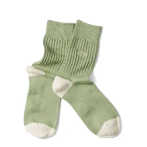 Rototo Womens Oval Logo Sock Sage Green RoToTo Accessories