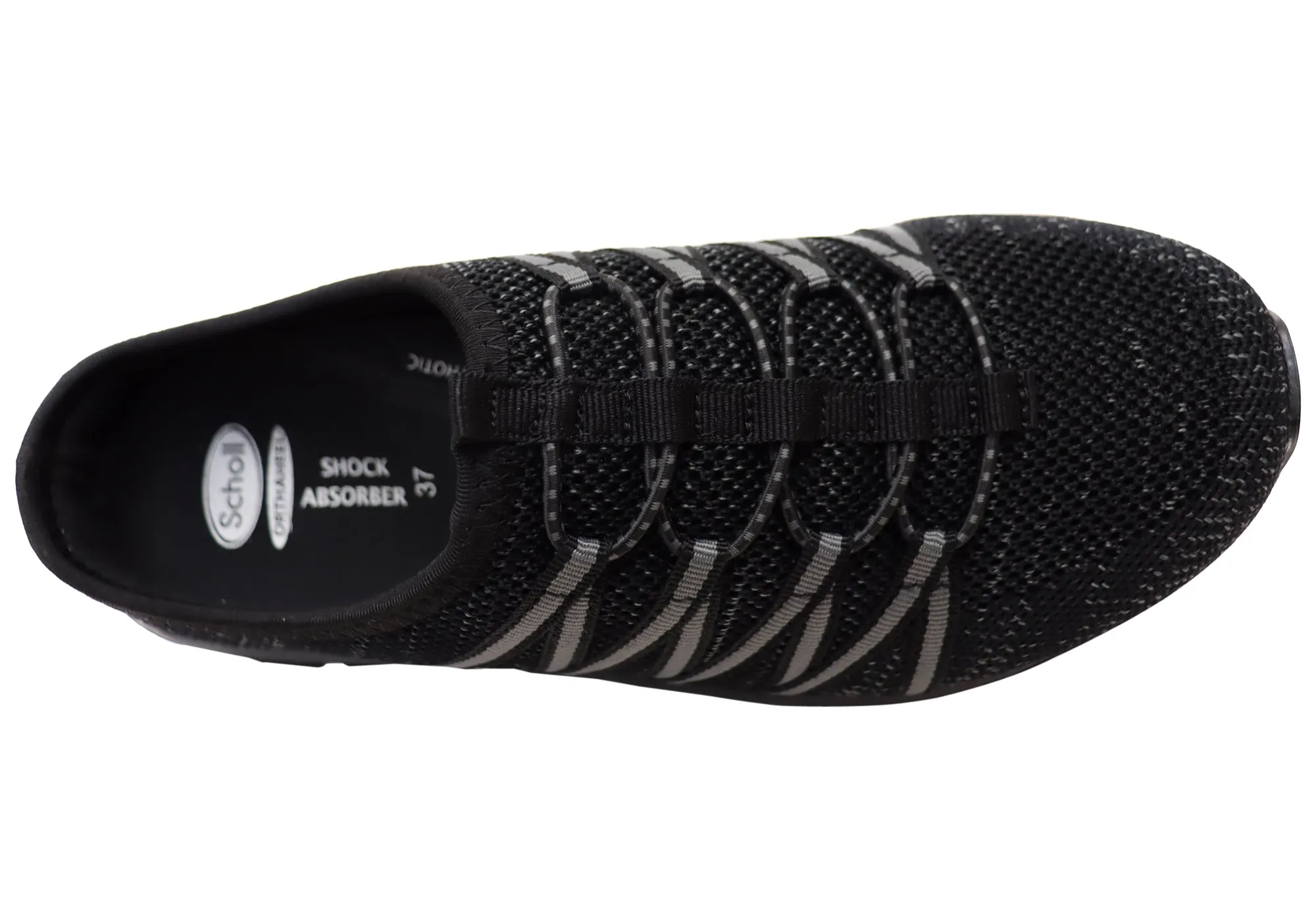 Chaussures décontractées confortables pour femmes Scholl Orthaheel Utopia Knit à dos ouvert