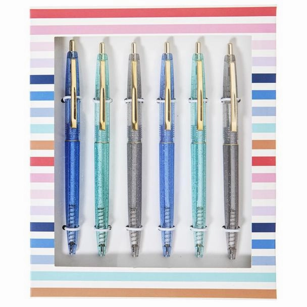 Set of 6 Pens - Shades Of Blue