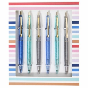 Set of 6 Pens - Shades Of Blue