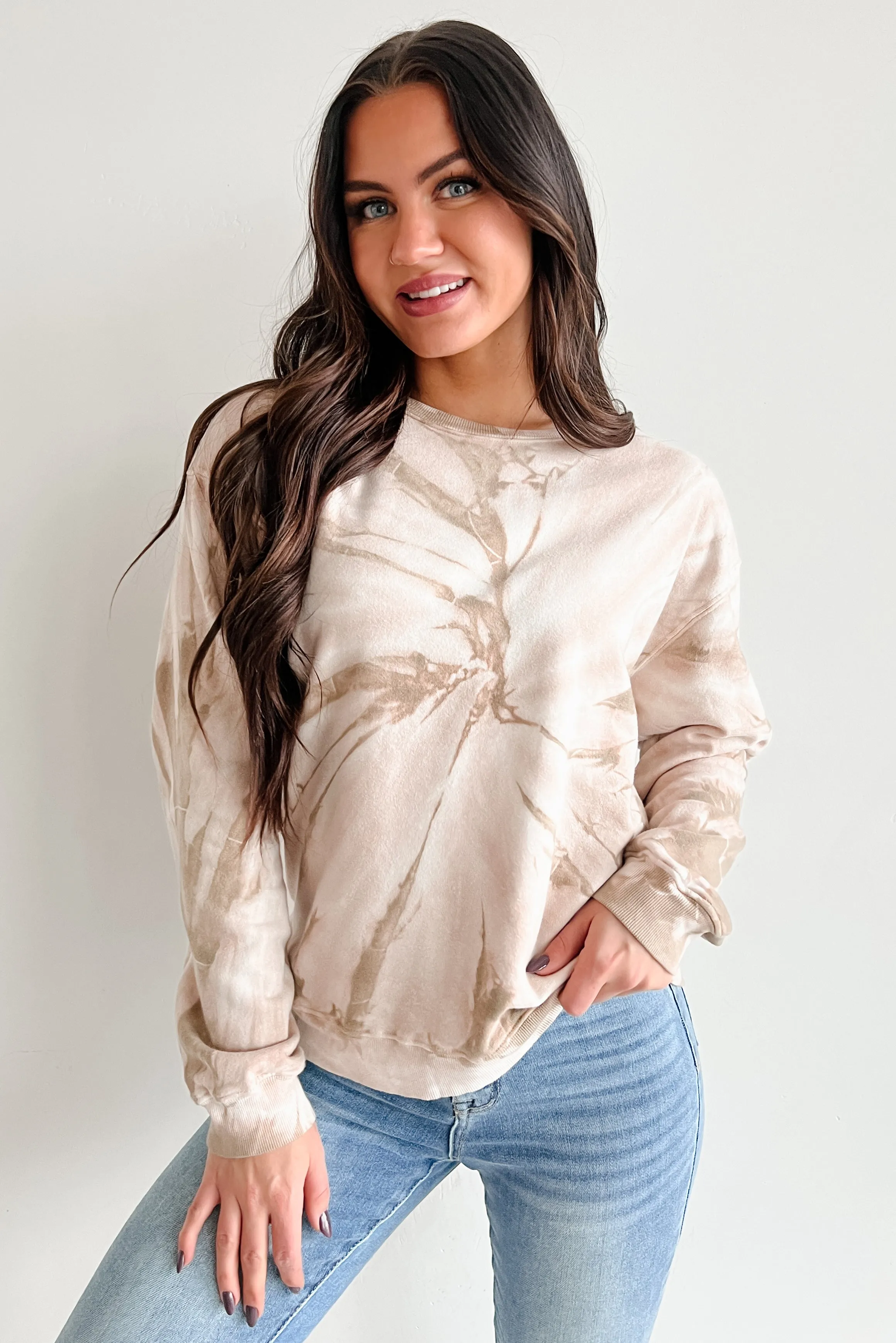 Pull à capuche tie-dye Simply Chillin' (Taupe)