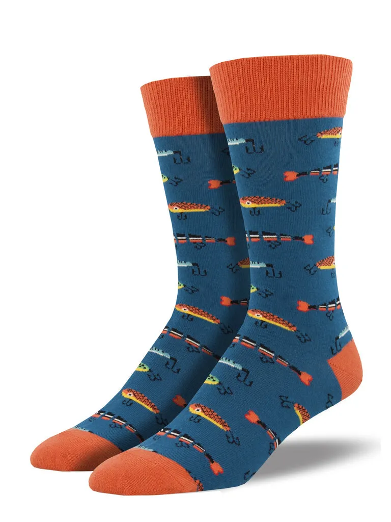 Chaussettes Socksmith Just Fishin - Bleu Acier