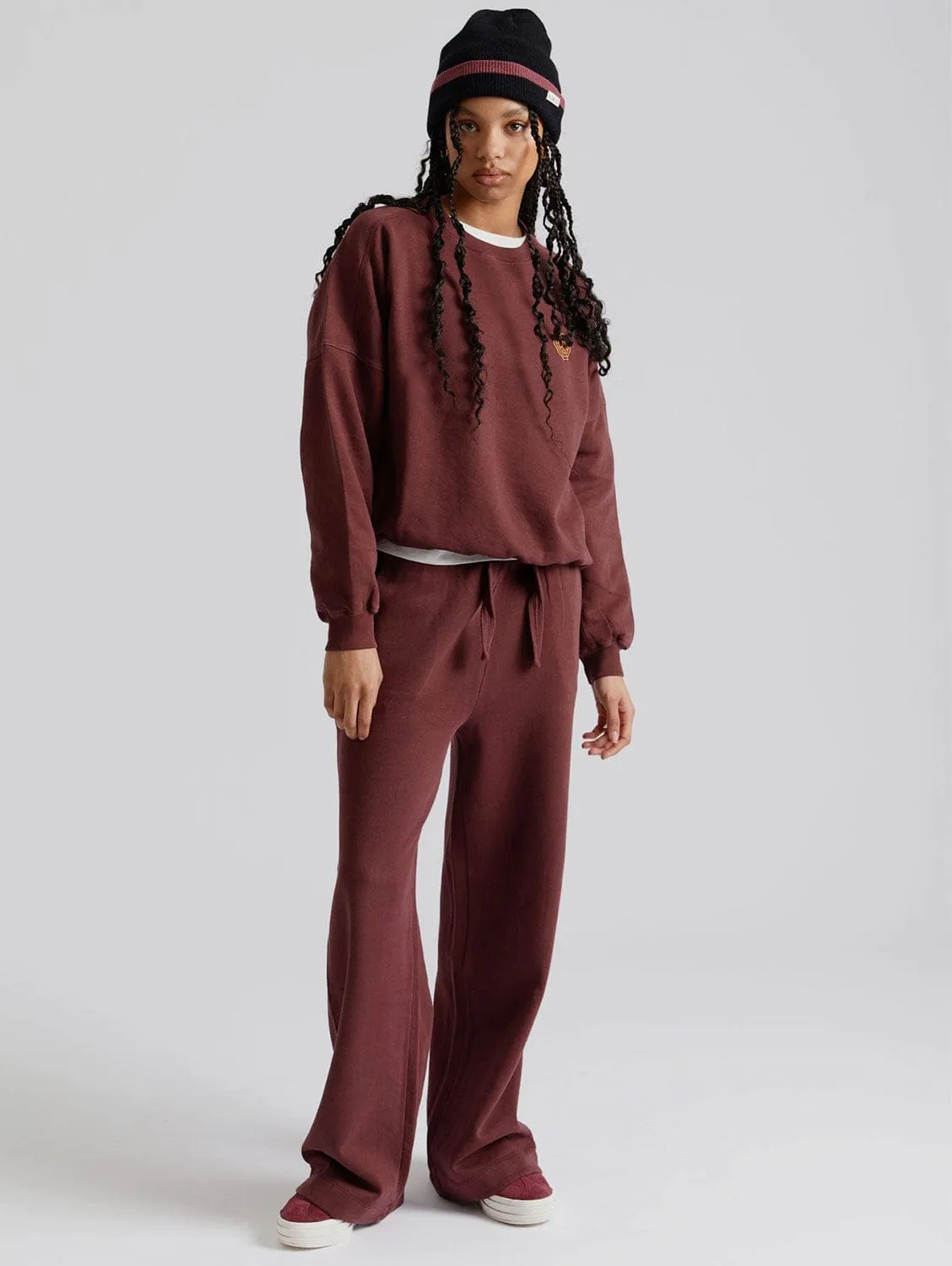 Jogging en coton biologique GOTS pour femmes Soleil | Marron noisette