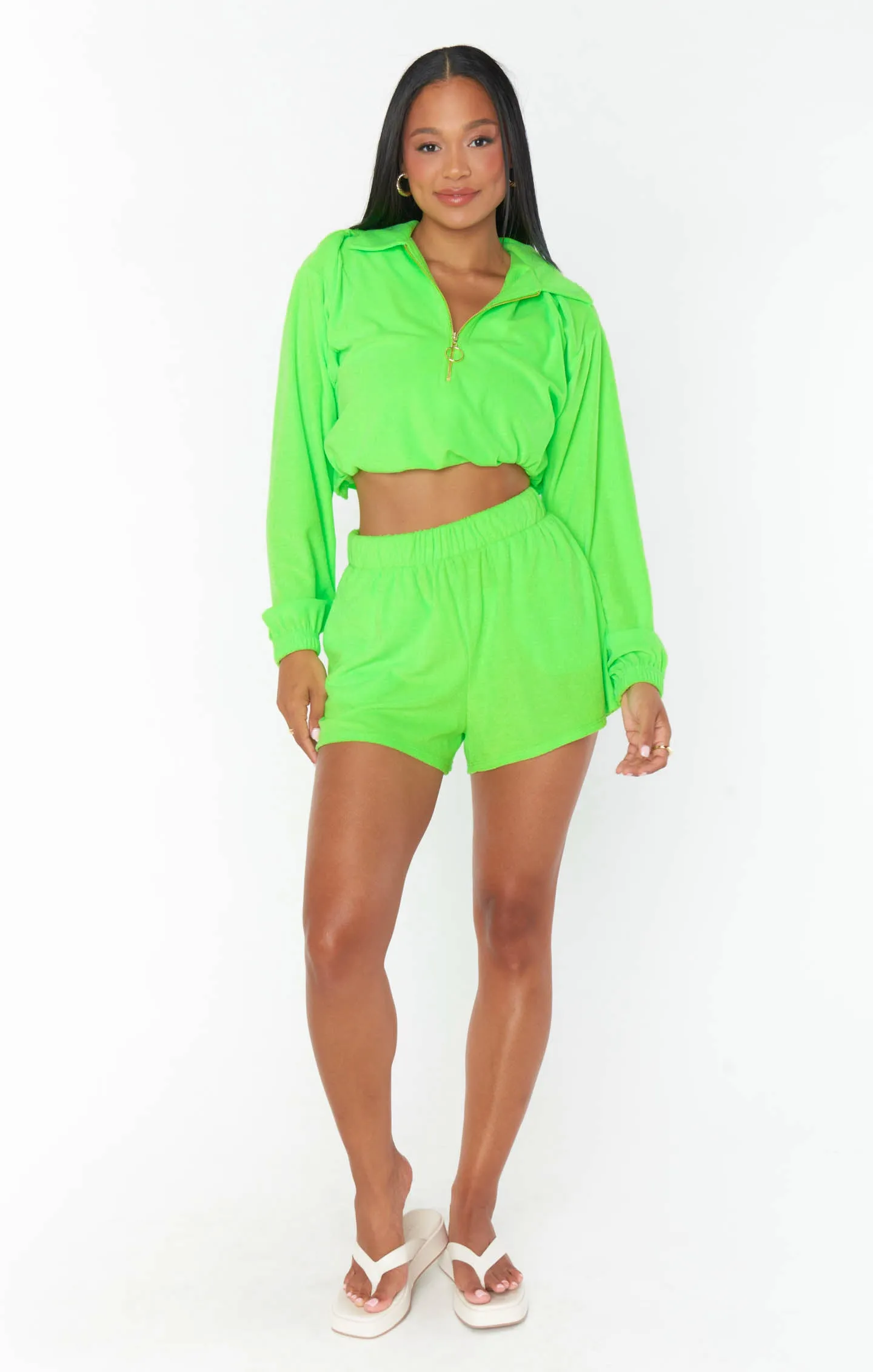 Pull Spano ~ Velours vert néon