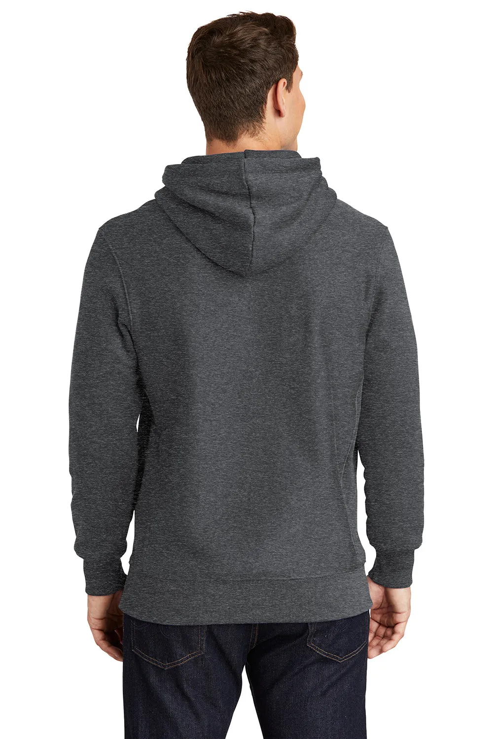 Sport-Tek Sweat à capuche pour homme en polaire avec poche kangourou - Gris graphite chiné
