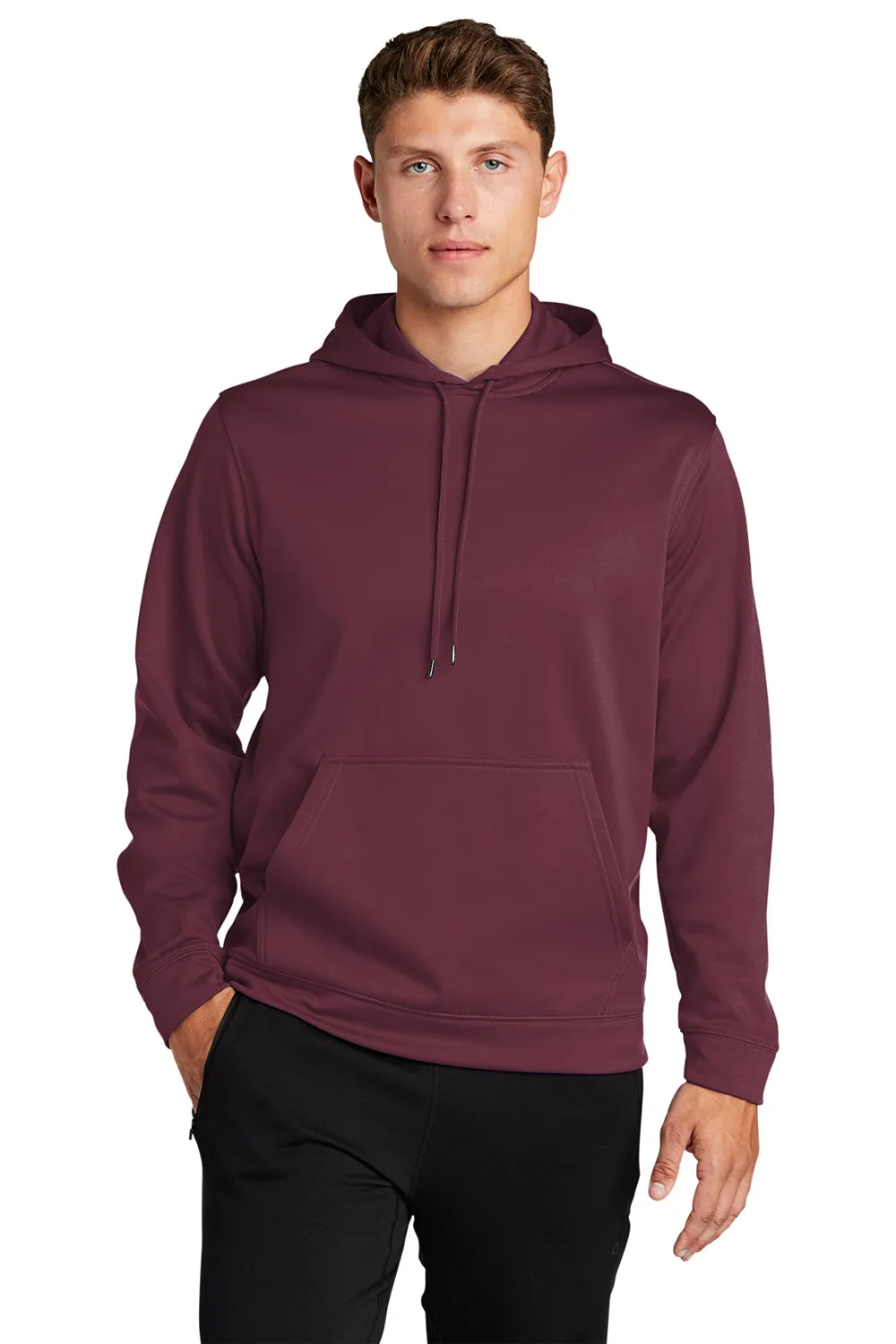 Sport-Tek Sweat à capuche pour homme en polaire respirante avec poche kangourou - Marron