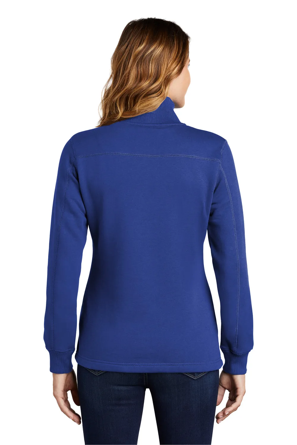 Sport-Tek Sweat-shirt Femme à Col Quart de Zip en Polaire Anti-Rétrécissement - Bleu Royal Véritable
