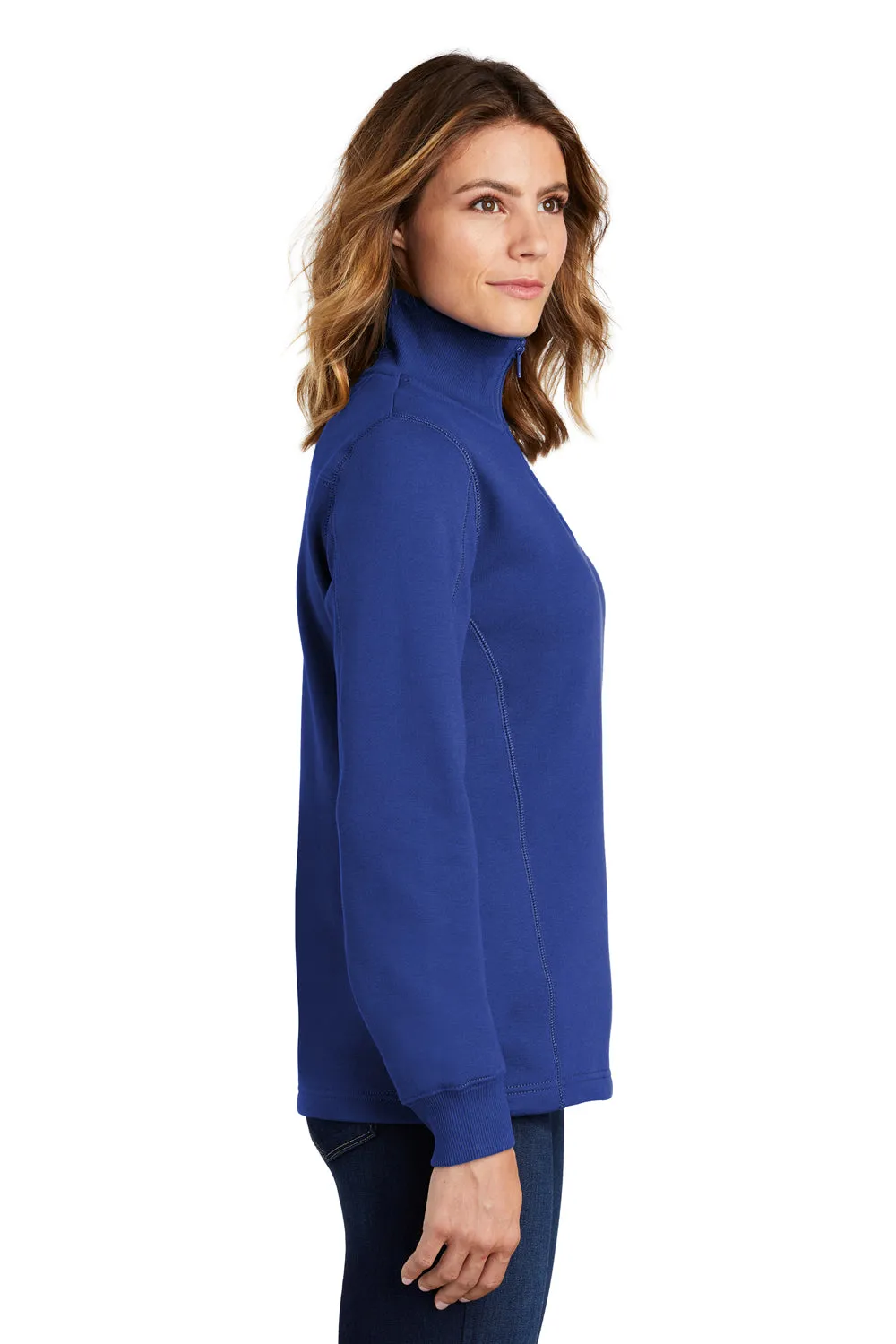 Sport-Tek Sweat-shirt Femme à Col Quart de Zip en Polaire Anti-Rétrécissement - Bleu Royal Véritable